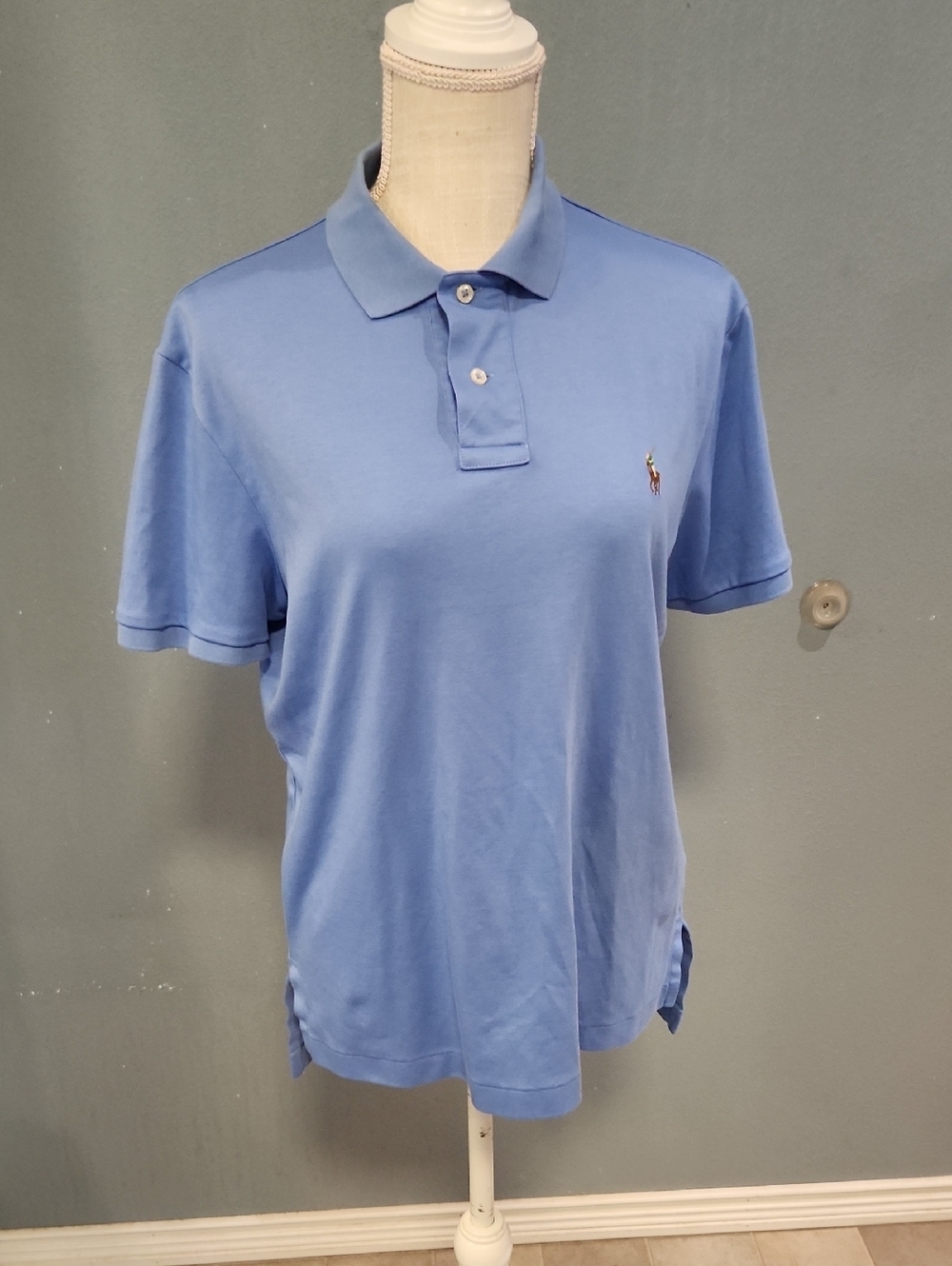 Polo RalphLauren Pima Soft Touch Cotton High-lowHem Shirt Embroidery Pony Preppy - Picture 3 of 9